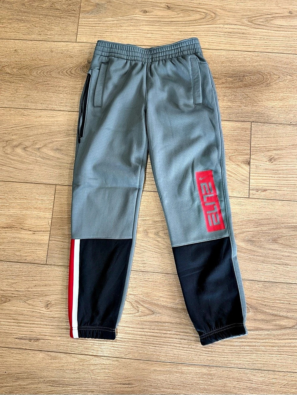 Nike Therma Elite Fleece Lined Basketball Training Pants Joggers Gray Red Black